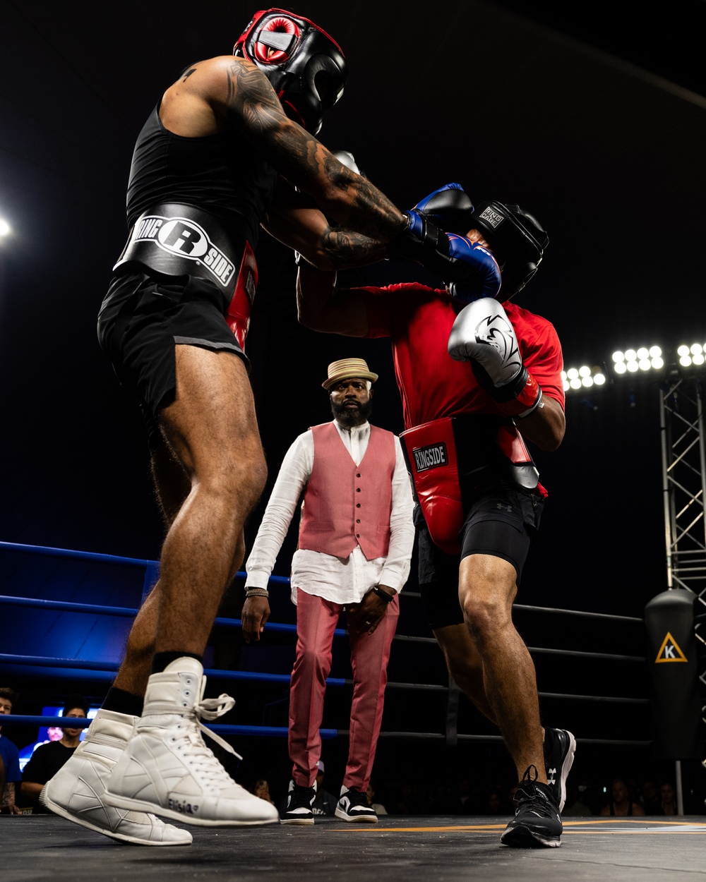 U.S. service members compete during Rumble in the Deid II boxing event