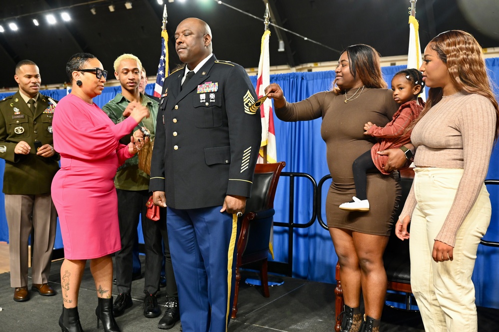 Promotion ceremony in honor of Sgt. Maj. Michael J. Bellamy