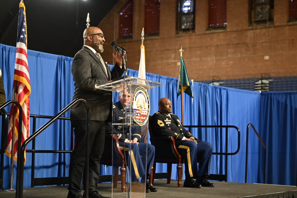 Promotion ceremony in honor of Sgt. Maj. Michael J. Bellamy