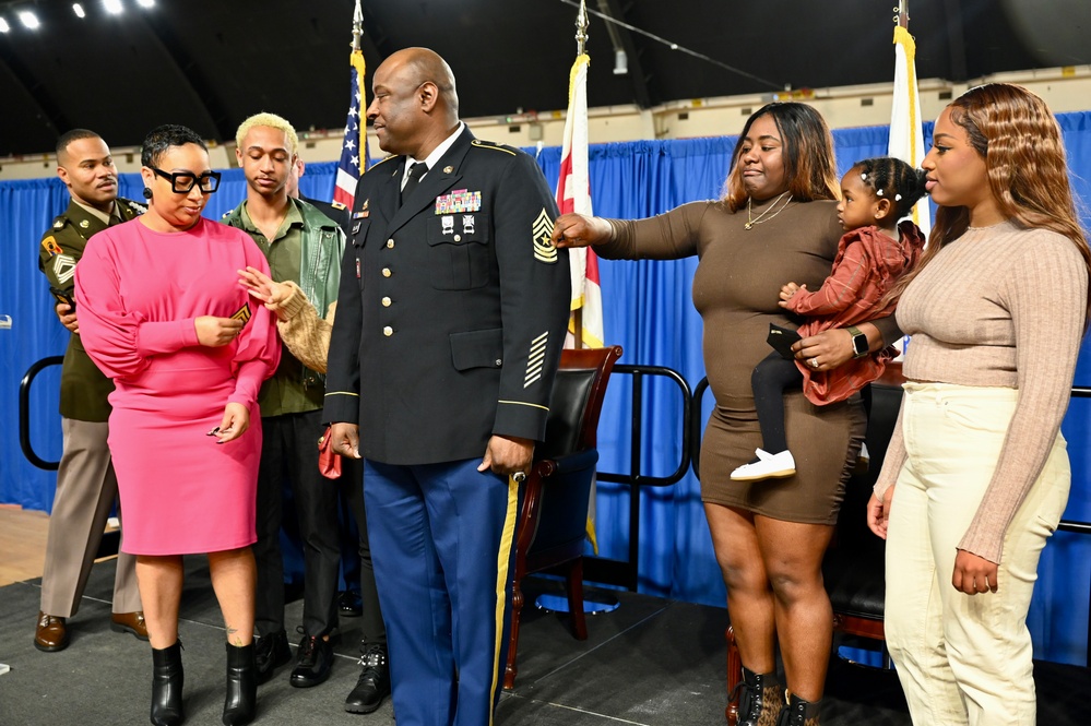 Promotion ceremony in honor of Sgt. Maj. Michael J. Bellamy