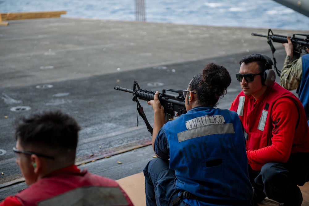 USS Dwight D. Eisenhower Conducts a Live-Fire Exercise in the Red Sea