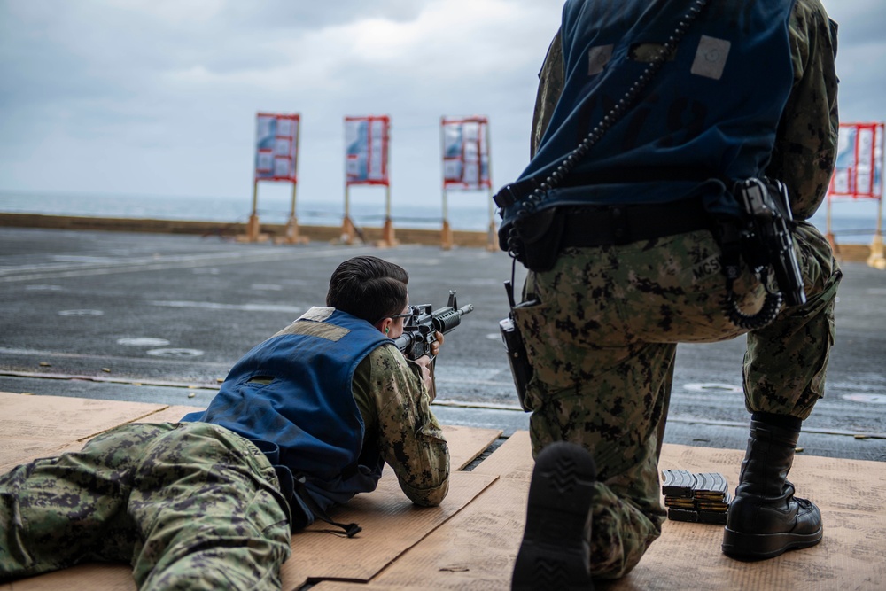 USS Dwight D. Eisenhower Conducts a Live-Fire Exercise in the Red Sea