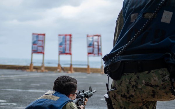 USS Dwight D. Eisenhower Conducts a Live-Fire Exercise in the Red Sea