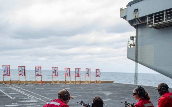 USS Dwight D. Eisenhower Conducts a Live-Fire Exercise in the Red Sea