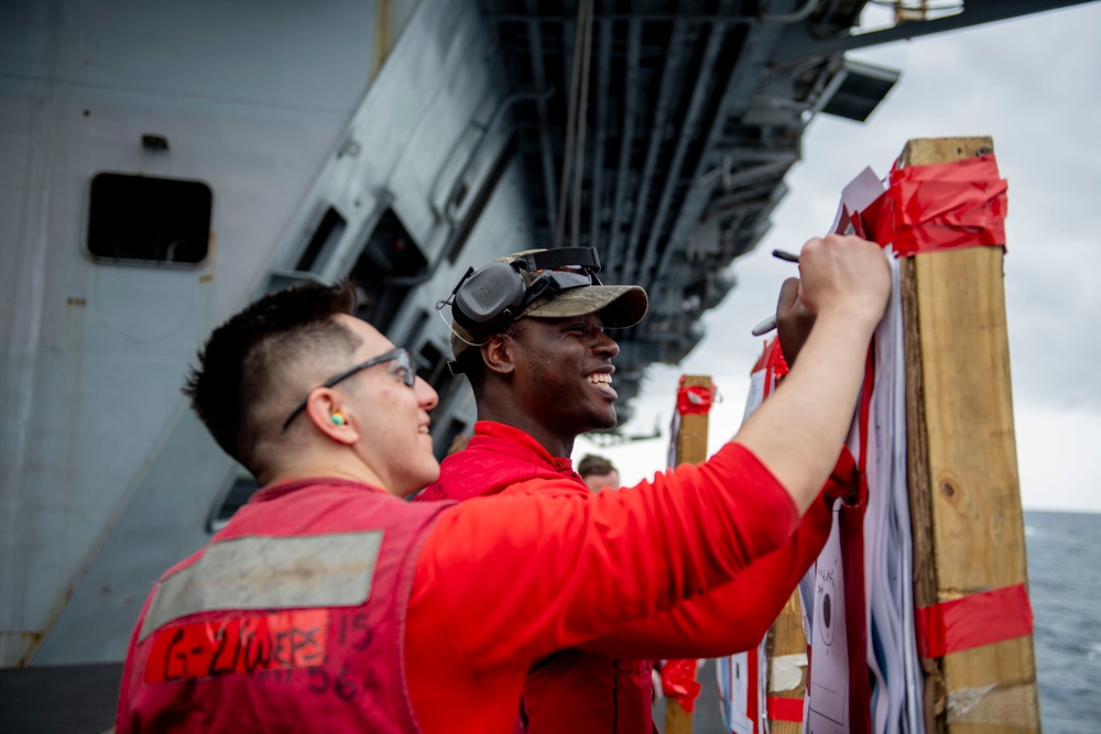 USS Dwight D. Eisenhower Conducts a Live-Fire Exercise in the Red Sea