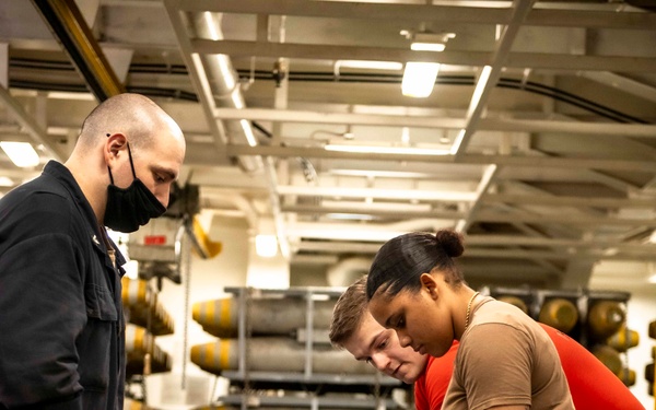 USS Dwight D. Eisenhower Prepares Ordnance in the Red Sea