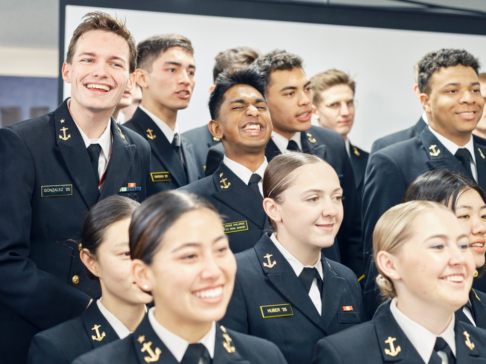 U.S. Naval Academy Glee Club performs for Sullivans Elementary School students