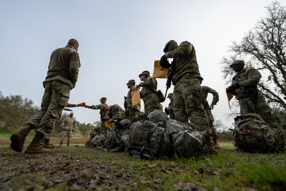 U.S. Army Reserve Soldiers complete land navigation during the Division Best Squad Competition