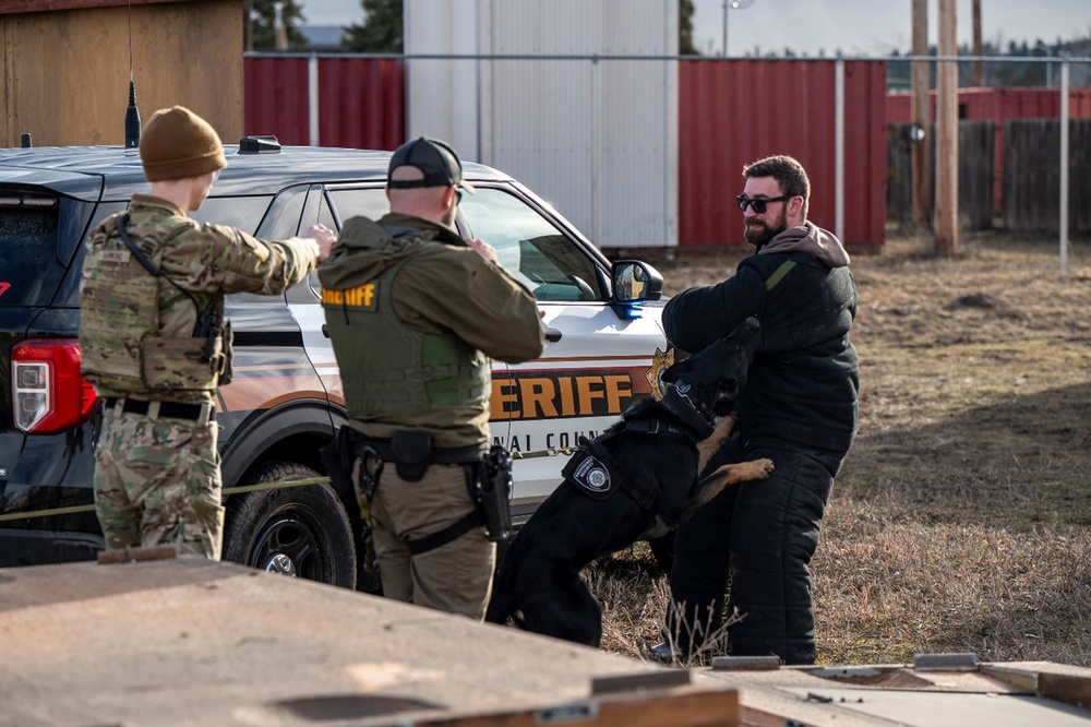 92nd SFS hosts interagency military working dog training at FAFB