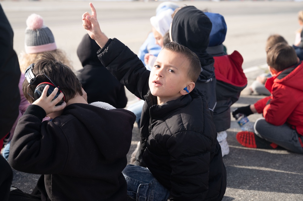 Muroc students watched the Thunderbirds practicing from Edwards' flight line