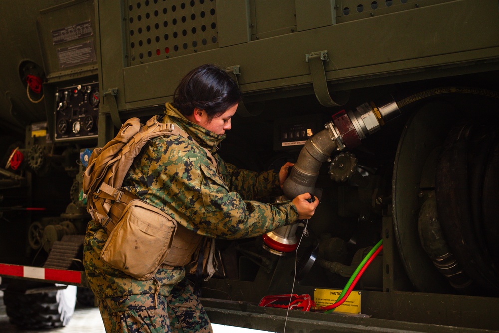 U.S. Marines with Marine Wing Support Squadron (MWSS) 273 refuel an F/A-18C Hornet during Exercise Nordic Response 24