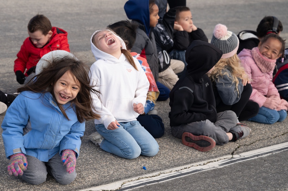 Muroc students watched the Thunderbirds practicing from Edwards' flight line