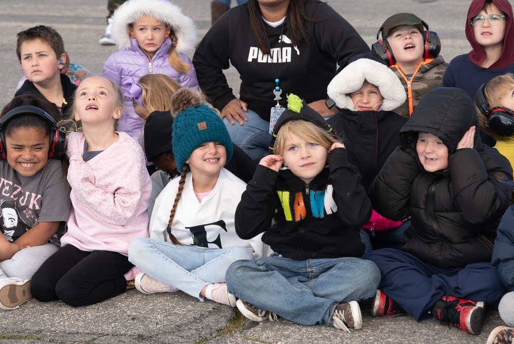 Muroc students watched the Thunderbirds practicing from Edwards' flight line