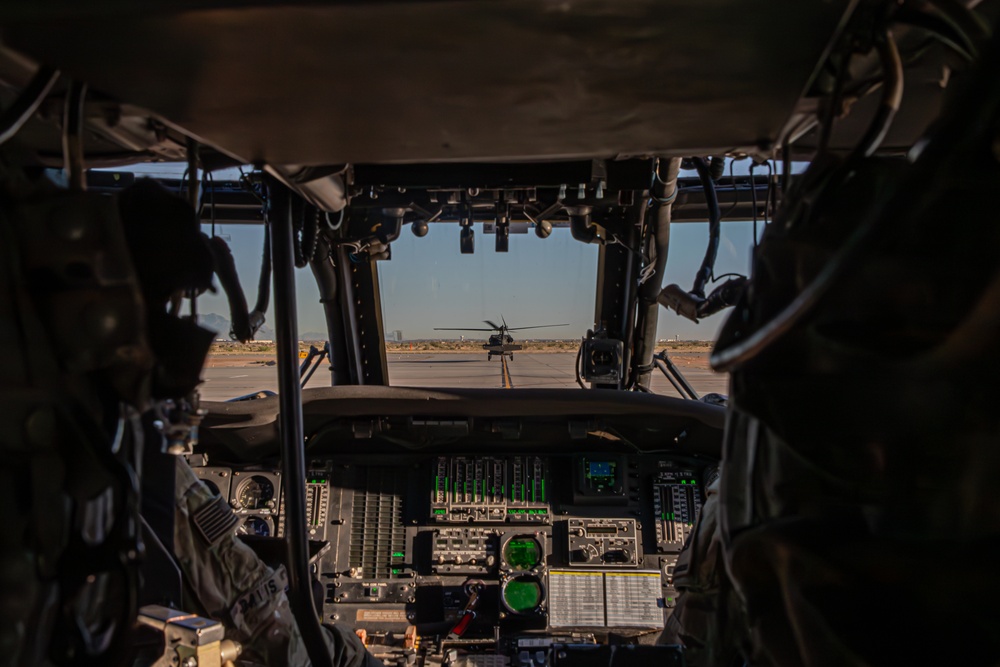 UH-60M Black Hawks prepares to take off