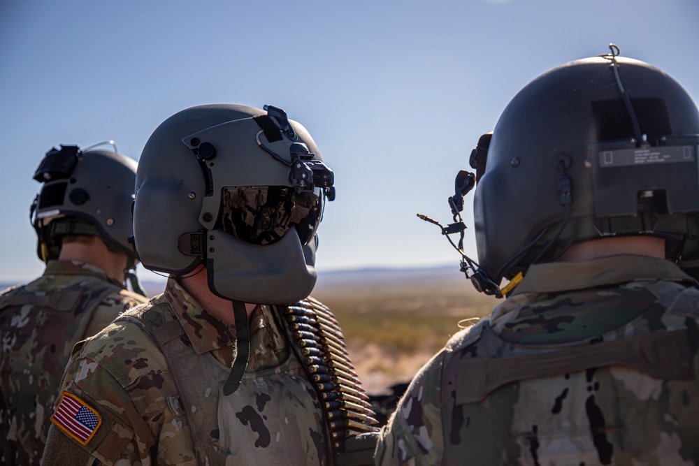 U.S. Army Door Gunner with a belt of ammunition