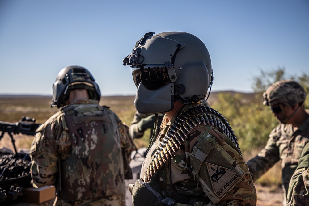 U.S. Army Door Gunner with a belt of ammunition