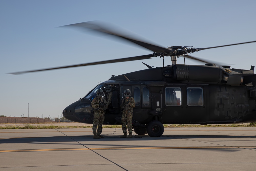 UH-60M Black hawk awaiting at FARP