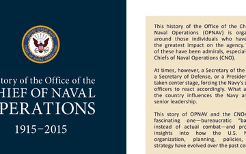 NHHC's &quot;History of the Office of the Chief of Naval Operations: 1915-2015&quot; Now Available