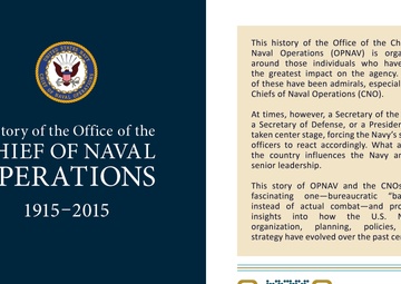 NHHC's &quot;History of the Office of the Chief of Naval Operations: 1915-2015&quot; Now Available
