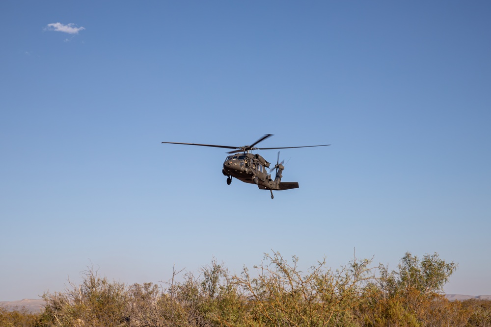 U.S. Army UH-60M Blackhawk prepares to land