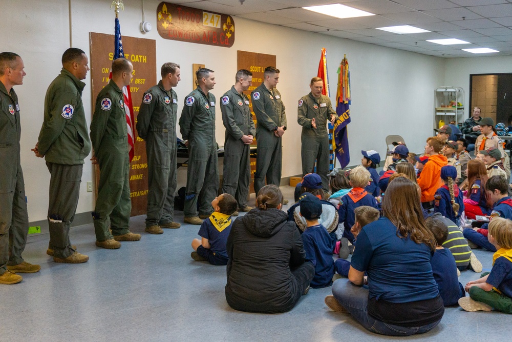 Thunderbirds visit Cub Scouts Troop 247 at Edwards AFB