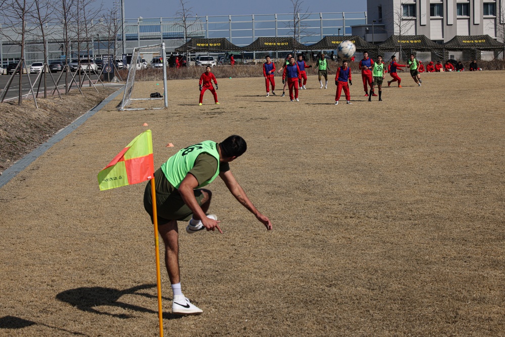 Freedom Shield 24 | III MEF, 1st MarDiv, ROK Marines participate in friendly soccer game