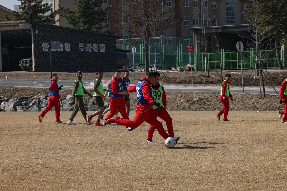 Freedom Shield 24 | III MEF, 1st MarDiv, ROK Marines participate in friendly soccer game