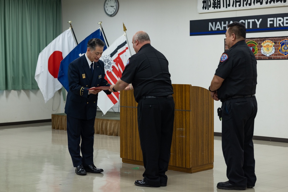 Sogen Taira becomes first MCIPAC F&amp;ES firefighter to complete training hosted by Naha City Fire Department