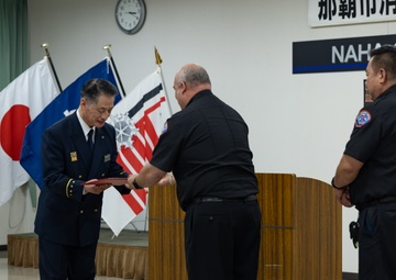 Sogen Taira becomes first MCIPAC F&amp;ES firefighter to complete training hosted by Naha City Fire Department