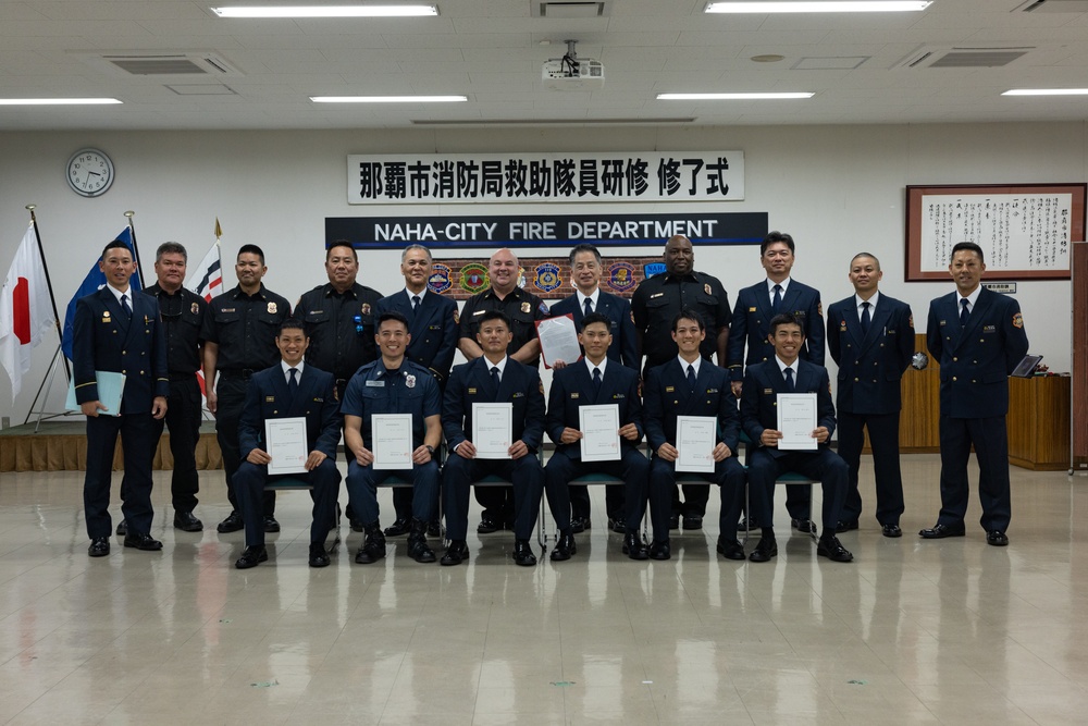 Sogen Taira becomes first MCIPAC F&amp;ES firefighter to complete training hosted by Naha City Fire Department