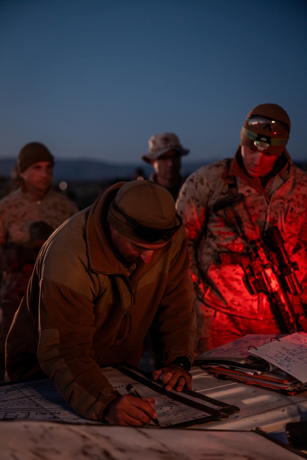 Marines with V26 conduct a platoon attack at Range 205 while participating in SLTE 2-24