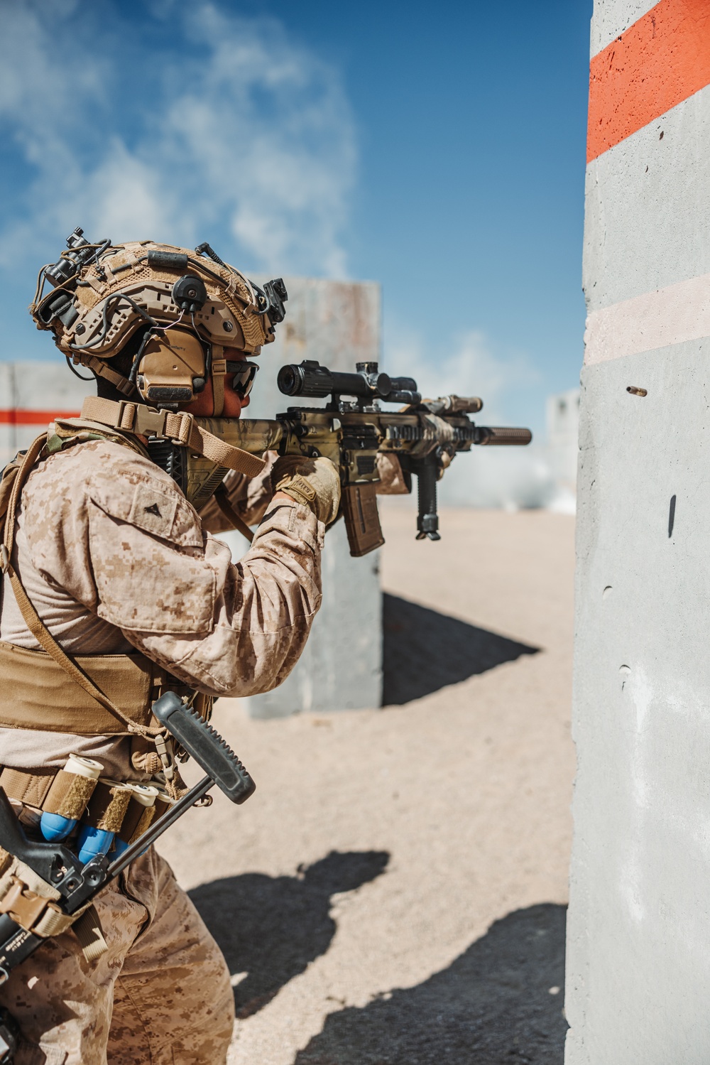 Marines with V26 conduct a platoon attack at Range 205 while participating in SLTE 2-24