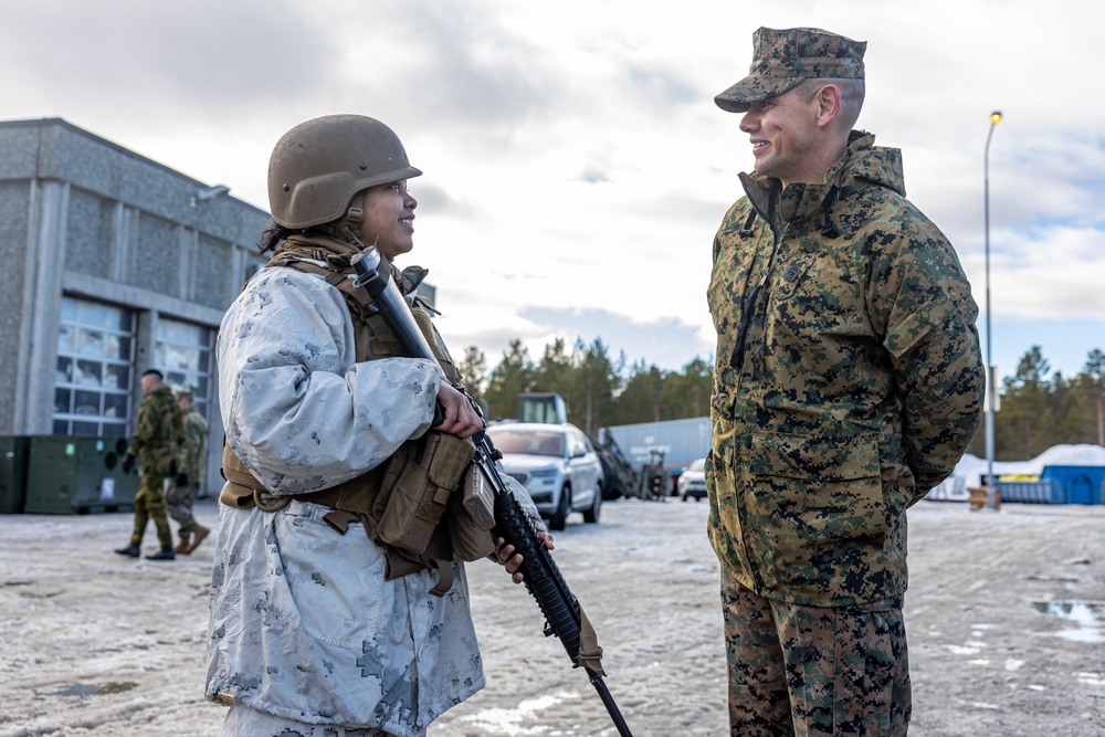 Assistant Commandant of the U.S. Marine Corps and the Norwegian Chief of Defense Visit CLB 6 During Exercise Nordic Response 24