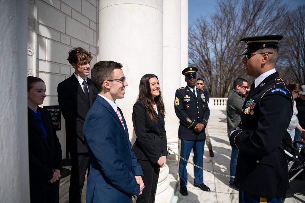 Students From the United States Senate Youth Program Visit Arlington National Cemetery