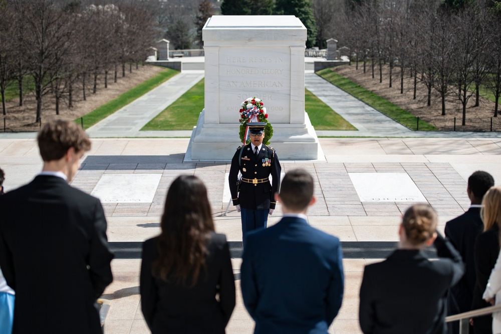 Students From the United States Senate Youth Program Visit Arlington National Cemetery
