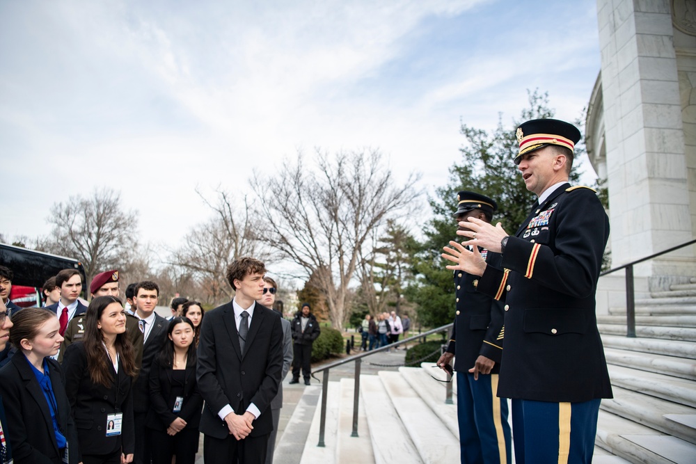 Students From the United States Senate Youth Program Visit Arlington National Cemetery