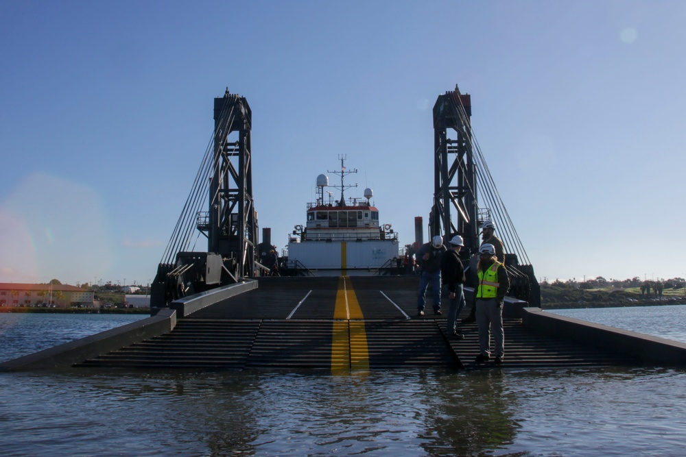 Marine Corps Warfighting Laboratory's Stern Landing Vessel at Project Convergence Capstone 4