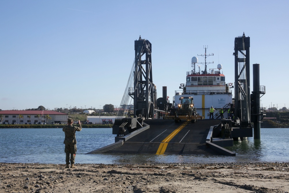 Marine Corps Warfighting Laboratory's Stern Landing Vessel at Project Convergence Capstone 4