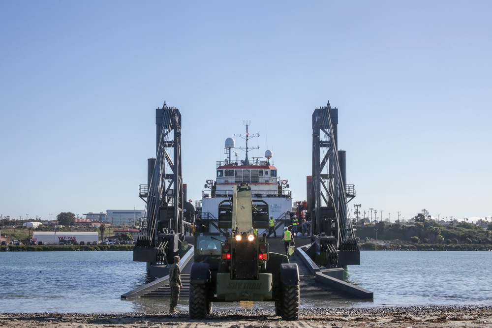 Marine Corps Warfighting Laboratory's Stern Landing Vessel at Project Convergence Capstone 4