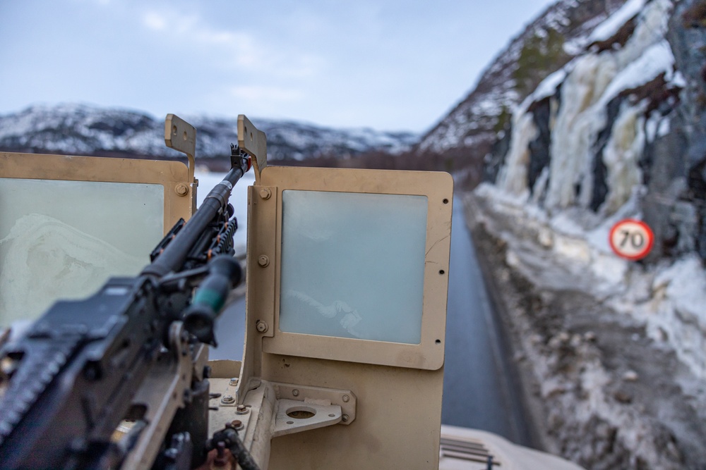 Exercise Nordic Response 24: U.S. Marines and Sailors with Combat Logistics Battalion 6 conduct security patrols