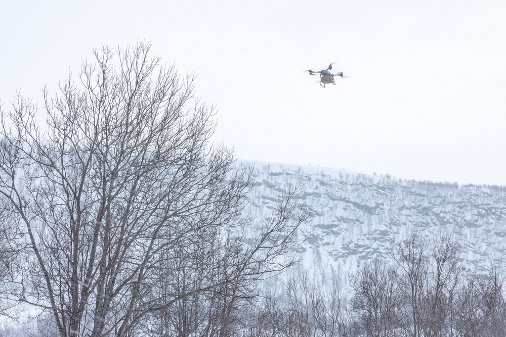 Exercise Nordic Response 24: U.S. Marines with Combat Logistics Battalion 6 conduct a resupply mission in Norway