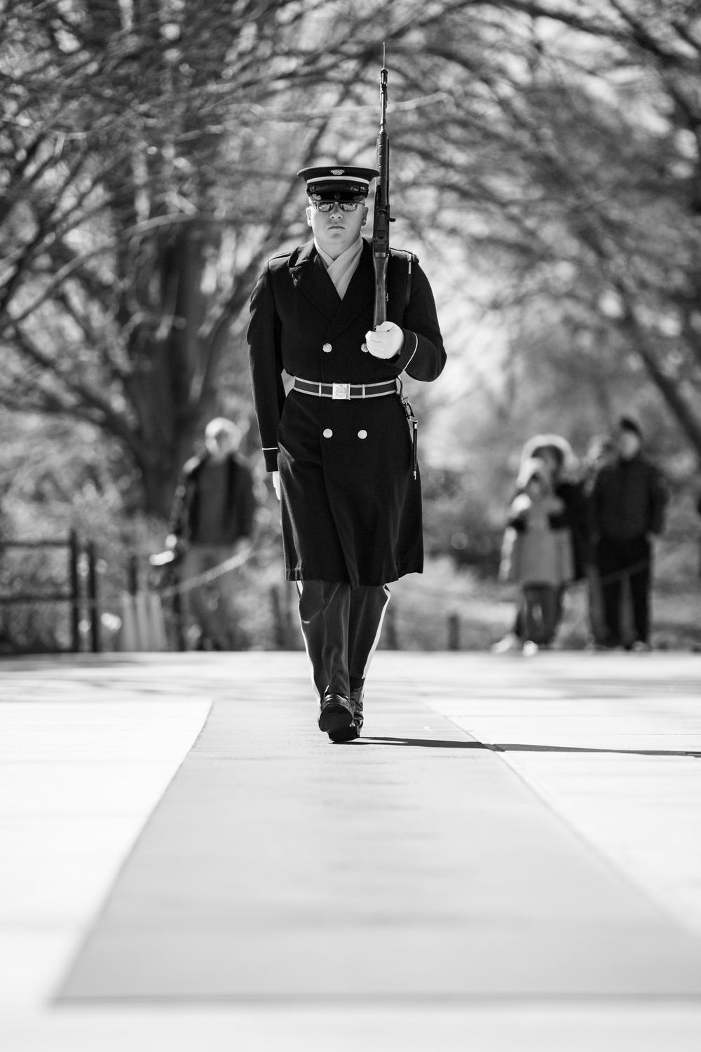 U.S. Army Staff Sgt. Thomas Tavenner Conducts His Last Walk at the Tomb of the Unknown Soldier and Earns the Guard, Tomb of the Unknown Soldier Identification Badge in the Same Afternoon