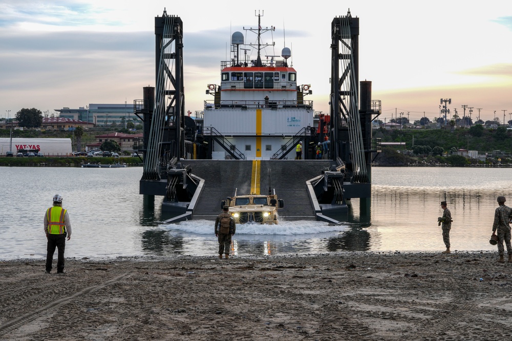 Marine Corps Warfighting Laboratory's Stern Landing Vessel at Project Convergence Capstone 4