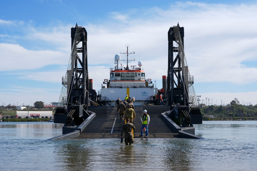 Marine Corps Warfighting Laboratory's Stern Landing Vessel at Project Convergence Capstone 4