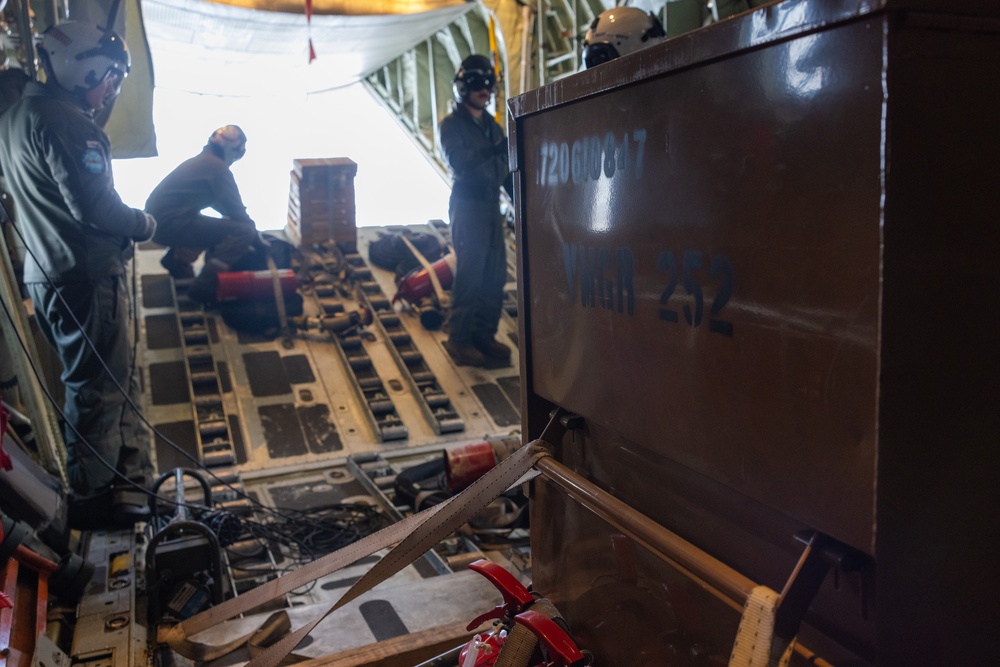 U.S. Marines with Marine Aerial Refueler Transport Squadron (VMGR) 252 refuel Finnish Air Force F/A-18 Hornets during Exercise Nordic Response 24
