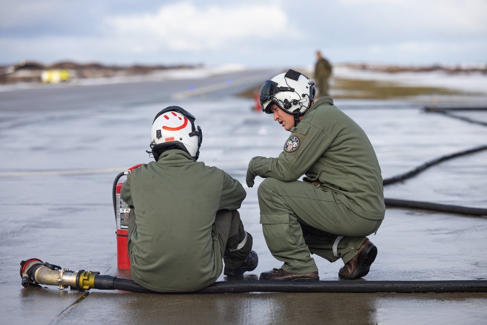 U.S. Marines with Marine Aerial Refueler Transport Squadron (VMGR) 252 refuel Finnish Air Force F/A-18 Hornets during Exercise Nordic Response 24