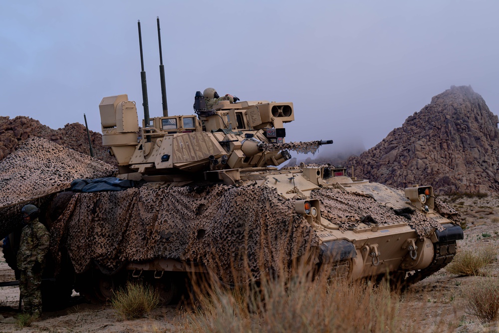 Bradley Fighting Vehicles pulls security during NTC 24-04