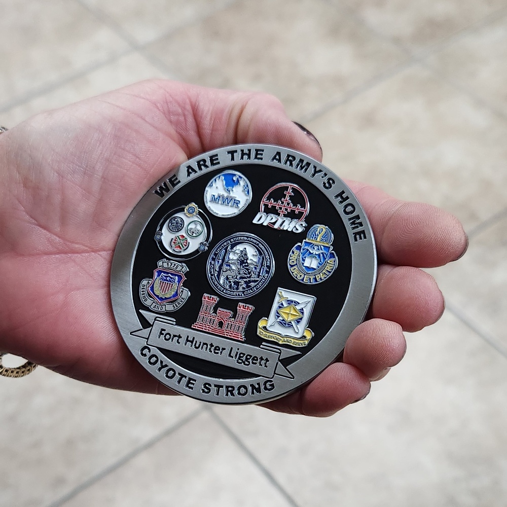 New Fort Hunter Liggett Challenge Coin reflects the military mission while depicting the beauty of nature