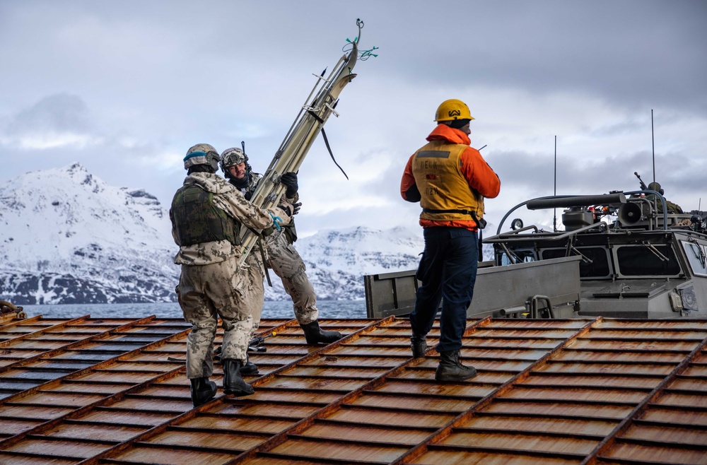 USS Gunston Hall conducts small boat operations in support of Steadfast Defender 24