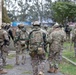 U.S. MARSOC Marines, Georgian, and Spanish special operations forces soldiers move to start their training mission during Trojan Footprint 24